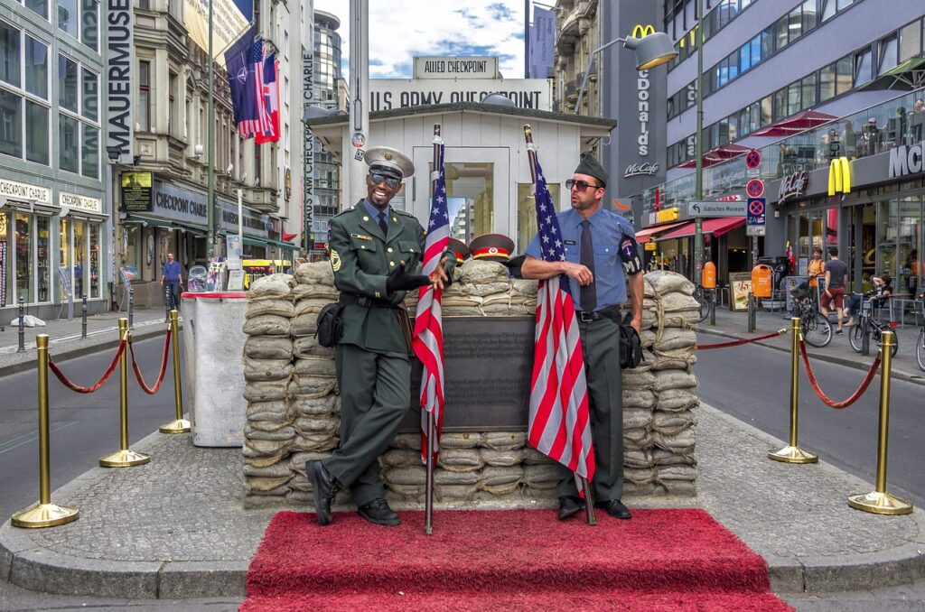 checkpoint charlie, berlin, germany, guards, flag, checkpoint charlie, checkpoint charlie, checkpoint charlie, checkpoint charlie, checkpoint charlie