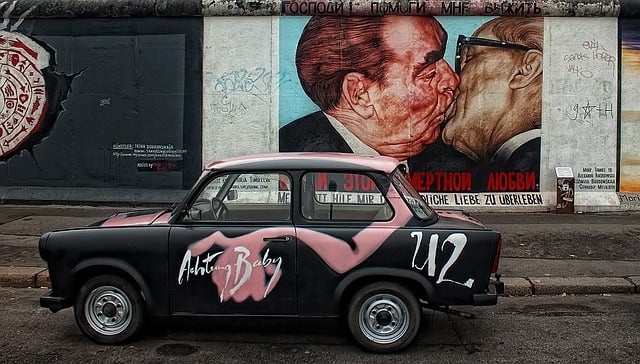 berlin wall, car, graffiti, wall art, painted, vehicle, old car, vintage, monument, open-air gallery, road, street, city, urban, east side gallery, berlin, germany, berlin wall, car, car, car wallpapers, car, car, graffiti, berlin, berlin, berlin, berlin, berlin, germany